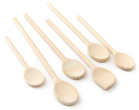 6-tlg Kochlöffel Set Holz Buche Groß Klein (6x Kochlöffel 20cm–35cm Länge)