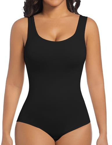 ONEW Shapewear Damen Body Shaper Bauchweg Miederbody Figurformende Tank Top Taillentrainer Sculpting Bodysuit