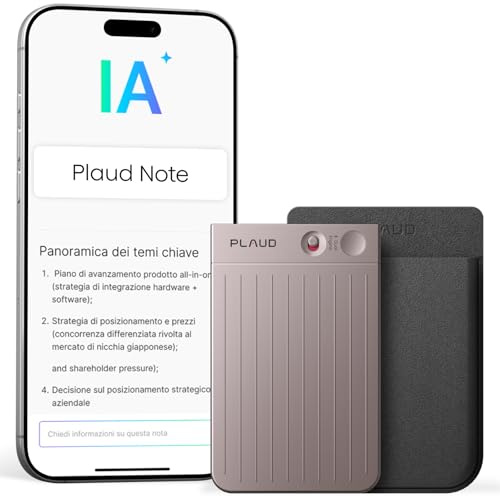 Plaud Note KI Digitales Diktiergerät- 64 GB Aufnahmegerät mit KI-Technologie zum Transkribieren und Zusammenfassen, Profis & Teams One-Touch-Aufnahme, Rauschunterdrückung, Unterstützt 112 Sprachen