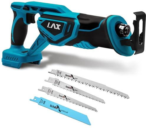 L1NXIXI Akku-Säbelsäge für Makita 18V, 3500 SPM, 22 mm Hublänge, Variable Geschwindigkeit, Akku Reciprosäge mit 4 Sägeblätter für Holz und Metall (ohne Akku)