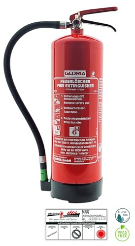 Gloria - SD 6 E - 6l Schaumlöscher- fluorfrei - für die Brandklassen A, B - mit Wandhalterung - inkl. Prüfplakette mit