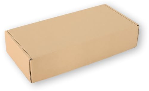 50 Stück Umkarton für Stollenkarton 1.500g | braun | 397×190×85mm | 1.12 B-Welle | für Christstollen/Weihnachtsstollen | Faltschachtel für optimalen Versand