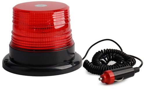 Hooma LED Rundumleuchte Magnet 12V für Truck, KFZ, LKW, Traktor (Rot)