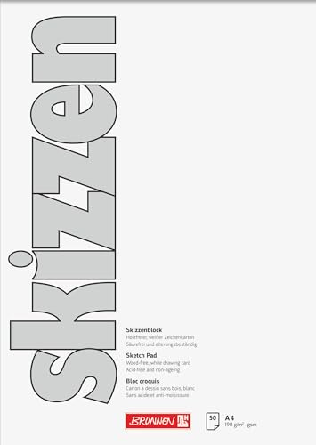 Brunnen Zeichen-/Skizzenblock, A4, 210 x 297 mm, 190 g/qm, 50 Blatt