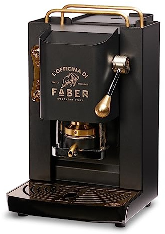 Faber PRO Total Deluxe Kaffeemaschine aus Messing, 44 mm Ese Papier (Schwarz)