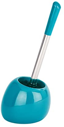 WENKO WC-Garnitur Polaris Petrol - WC-Bürstenhalter, Keramik, 15 x 34.5 x 14.5 cm, Petrol, 34.5 x 14.5 x 15 cm