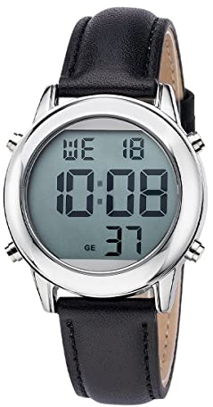 Master Time Funk Quarz Sprechende Herren Uhr Analog mit Leder Armband MTGA-10811-85L