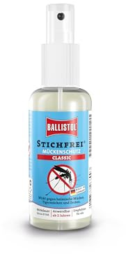 BALLISTOL 26800 Stichfrei Mückenschutz 100ml Spray - Insekten-Spray – 8h Schutz vor Bremsen, Fliegen, Zecken, Moskitos