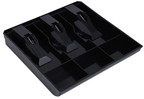 Kasse Geldschublade, 25.00 * 24.00 * 3.00cm Mit 6 Rastern Cash Tray Schublade Register Einsatz, 3 Scheinen und 3 Münzenschublade Herausnehmbare Kassenschublade