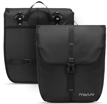 MOSISO Fahrradtasche Gepäckträger 20L, 2 Er Wasserdichte Gepäckträgertasche | Große Kapazität Flap Fahrrad Tasche Rear Rack Gepäck Tasche für Road Mountainbiking Radfahren Reisen Pendeln, Schwarz