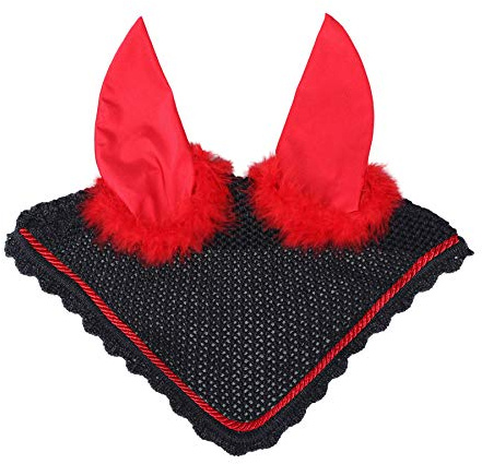 QHP Fliegenhaube Ohrenhaube Halloween Devil Teufel (Pony)