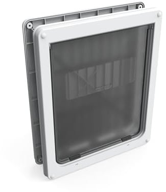 Dog Mate Verriegelbare Hundeklappe für große Hunde (216), Weiß | Klappe für große Hunde und Katzen, geeignet für PVC, Wand und Holz, Sicher für Ihre Haustiere