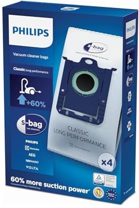 Philips Domestic Appliances FC8021/03 Einweg-Staubbeutel S-Bag Classic Long Performance 3 l Volumen