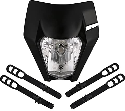 Motorrad Scheinwerfer Verkleidungsmaske Tagfahrscheinwerfer-Schwarz | für EXC EXCF XC XCF XCW XCFW SX SXF SXS SMR 125 250 350 450 500 505 520 530 Dirt Bike Motocross Enduro Supermoto