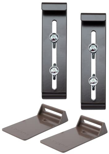 Plastia FixPot unsichtbarer Blumenkastenhalter, 2er-Set, Schokolade | Für Fenster mit Fensterbank, Befestigung ohne Bohren, Blumenkasten Halterung mit Adapter