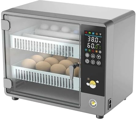 Automatische Brutmaschine 26 Eier, Automatischer Eierinkubator mit Farb-Touchscreen, Automatische Eierdrehung, Temperaturkontrolle, Zerstäubte Befeuchtung, LED-Eier-Schierlampe