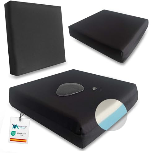 VALENTIA MEDICAL Orthopädisches Sitzkissen Schaum + Memory Foam WEICH - 100% wasserdicht + Innenbezug - Sitzkissen Outdoor - Mehrzweckkissen- Sitzkissen orthopädisch