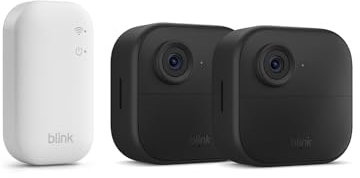 Blink-Kamera Outdoor 4 | Kabellose intelligente HD-Sicherheitskamera, zwei Jahre Batterielaufzeit, funktioniert mit Alexa | 2-Kamera-System mit enthaltenem Sync Module Core | IP65
