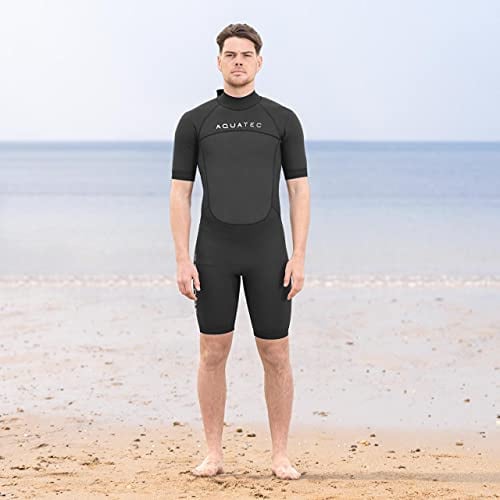 AQUATEC Shorty Neoprenanzug für Herren - 2X Dicke: 2mm & 3/2mm | Hochwertige Neoprenanzug für Herren | Shorty-Wetsuit | Ideal für Wassersport und Schwimmen
