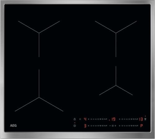 AEG Induktionskochfeld 60 cm, 4 Kochzonen mit PowerBoost, Touch, TO64IA0AXB | Für schnelles und präzises Kochen, Hob2Hood Automatik, präzise Temperatursteuerung, Timerfunktion, UltraFlatrahmen Edelstahl
