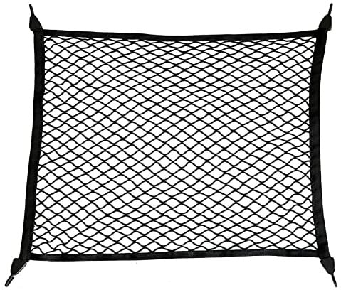 VOVANE Kofferraumnetz Gepäcknetz Auto 80x60cm Erstreckt Sich auf 160x120cm, Universal Auto Netz mit 4 massiven Haken, Nylon Super Elastisch Kofferraum Netz Organizer, Gepäckschutznetz