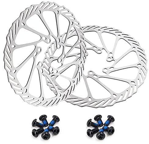 GoHZQ Fahrrad Bremsscheibe 160/180/203mm 2 Stück Edelstahl Bremsscheiben mit 12 Schrauben für die meisten Fahrrad Rennrad Mountainbike BMX MTB (160mm)
