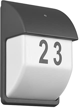Trio Leuchten Außen Hausnummerleuchte Mersey 212160242, Aluminium Druckguss, Kunststoff Weiß, Exklusive 2 x E27, Anthrazit