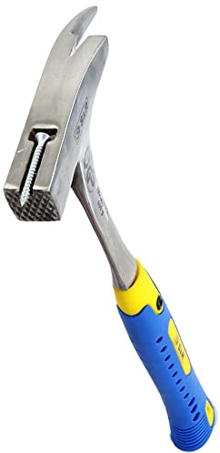 S&R Latthammer, Zimmermannshammer 600 g Kopfgewicht, Fiberglasstiel, magnetischer Nagelhalter, geschmiedeter Stahl, rutschfester vibrationshemmender Griff, Klauenhammer Stahlhammer