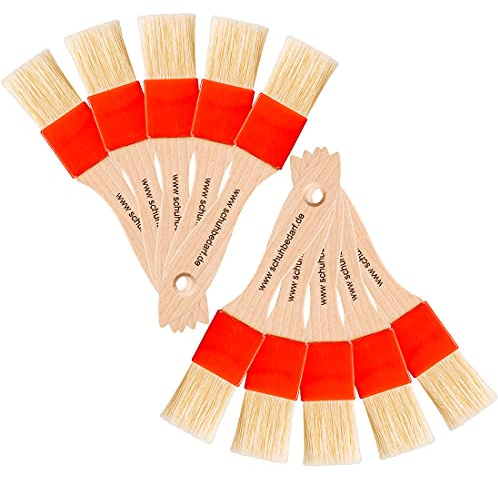Langlauf Klebstoffpinsel flach 10 Stück Set rostfrei für Sparbehälter | für Kontaktkleber, Weißleim, Dispersionskleber, Farben und flüssige Klebstoffe, ideal für Leimboy und TS-Boy (10 Stück)
