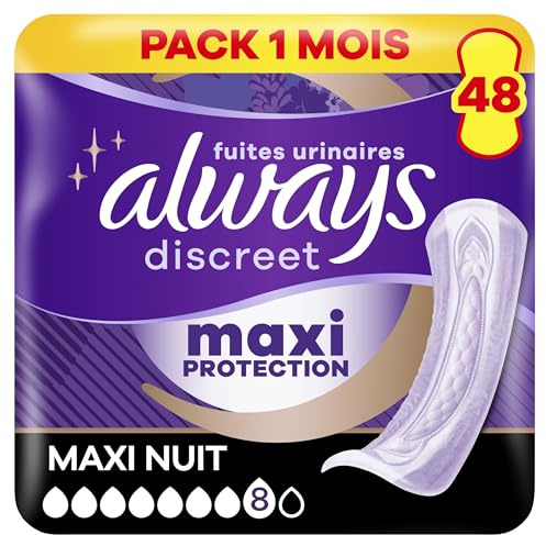Always Discreet Inkontinenzeinlagen für Frauen Ultimate Nacht 48 Stück Extra Sicher und Diskret