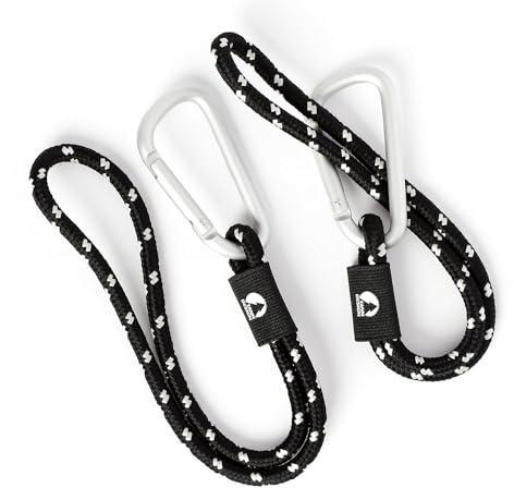 TANNDESIGN - 2 x Universal Kinderwagen Haken zur Befestigung von Tasche, Rucksack, Handtasche & Wickeltasche - Kinderwagenhaken mit Karabiner-Haken 8mm Stärke - Kinderwagen Taschen-Halter & -Halterung