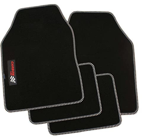 PETEX Carbon Autoteppich Universal 4-teilig schwarz/Silber