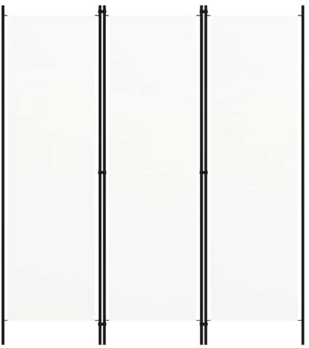 vidaXL Raumteiler Klappbar Freistehend Trennwand Paravent Umkleide Sichtschutz Spanische Wand Raumtrenner 3-TLG. Weiß 150x180cm Eisen Stoff