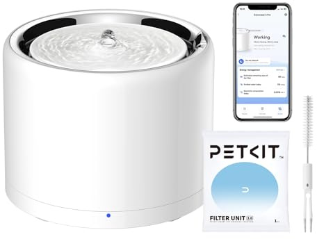 PETKIT Drahtlose Wasserpumpe Automatische intelligenter Trinkbrunnen für Katze und Hund, Auskleidung aus rostfreiem Stahl, Beherbergt Nicht leicht Bakterien