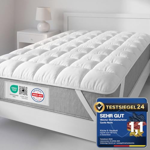 Besonders weicher Matratzenschoner 180x200cm - Matratzenauflage für Matratzen bis 30cm - Bei 60°C waschbar & Öko-Tex für mehr Hygiene im Bett - Unterbett als Schutz für Boxspringbett & Topper