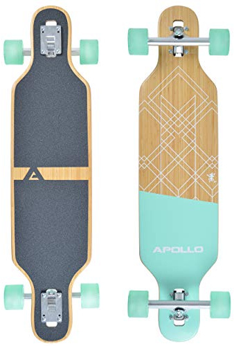 Apollo Flex Longboard Kinder ab 6 Jahre & Erwachsene, ABEC Bearings | Drop-Through Longboard mit High Speed ABEC Kugellagern: Komplettboard für Kinder & Erwachsene bis 100 kg, Cruiser