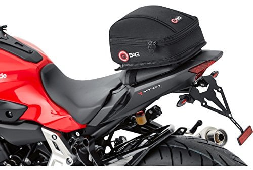 QBag Hecktasche 03 Motorradtasche, Motorradgepäck für Soziussitz/Gepäckträger, 5 Liter Stauraum, leichtes Be-/Entladen, Ideal für Motorrad, Roller, Fahrrad schwarz
