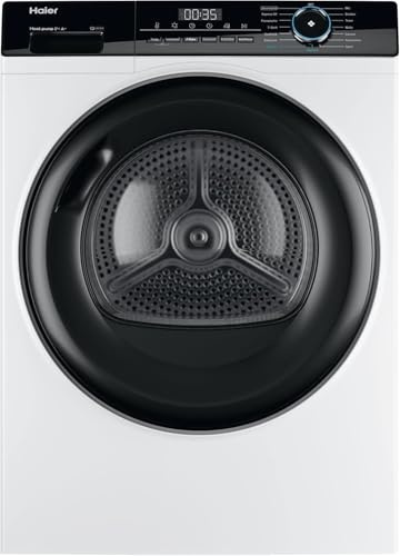 Haier Wärmepumpentrockner 8kg I-PRO SERIE 3 HD80-A2939 I Wäschetrockner mit A++-Effizienz, i-Time & Startzeitvorwahl I Trockner mit 3 Trockenstufen, i-Refresh Dampfprogramm & 3-in-1 Filter I Dryer