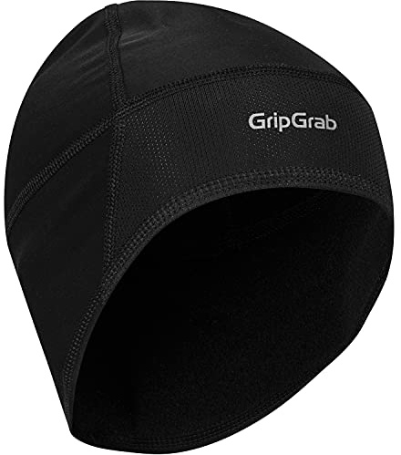 GripGrab Unterhelmmütze Winddicht - Dünne Fahrradmütze für den Winter | Leichte Thermomütze mit winddichter Stirn, atmungsaktiv & reflektierend - für Rennrad, Gravelbike & MTB