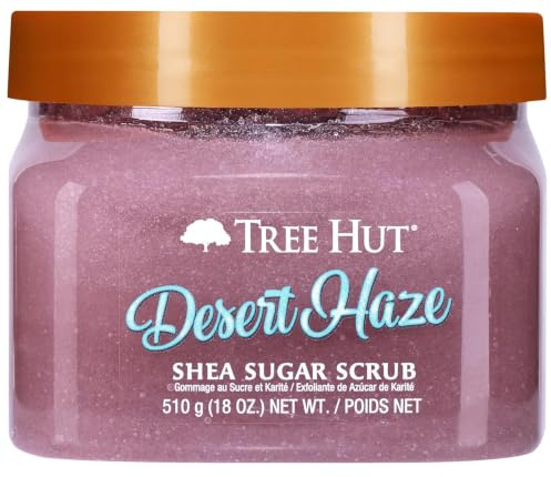 Tree Hut Desert Haze Shea Sugar Scrub | Peeling-Körperpeeling entfernt abgestorbene, trockene Haut für ein weiches und hydratisiertes Gefühl | pflegende essentielle Körperpflege | 532 ml
