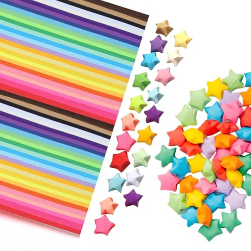 540 Streifen Origami Sterne Papierstreifen Package, Paper Star Strips, papierstreifen zum basteln Origami Papier Sterne, 27 Farben, geeignet für Bastelarbeiten in der Schule