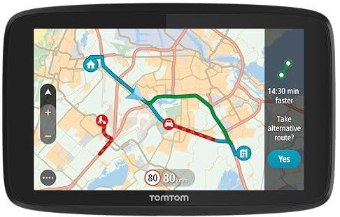 TomTom Navigationsgerät GO Essential - 5 Zoll, Stauvermeidung Dank TomTom Traffic, Karten-Updates Europa, Updates über Wi-Fi (Generalüberholt)