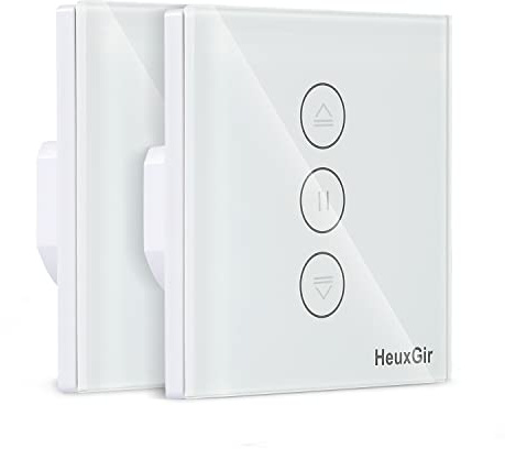 HEUXGIR 2Pack Smart Rolladenschalter,80 * 80mm Wlan Rolladensteuerung Zeitschaltuhr,Kompatibel mit Alexa und Google Home,Neutralleiter Erforderlich