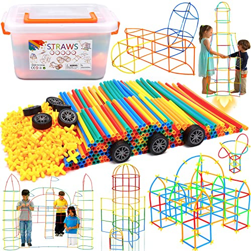 Purpledi Konstruktionsspielzeug Baustein - Kreative Verbindungsbausteine Spielzeug für Jungen & Mädchen, STEM Lernspielzeug, Geeignet für Kinder ab 3 4 5 6 7 8 Jahren (500PCS)