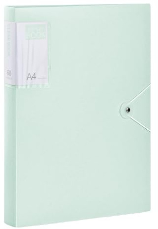 Sichtbuch PP A4, Sichtbuch A4 Präsentationsmappe mit 60 Transparenten Hüllen, 31x24cm Präsentationsbuch, praktische Sichtmappe für Kunst, Berichtsblätter, Briefe, Schule, Büros (Grün)
