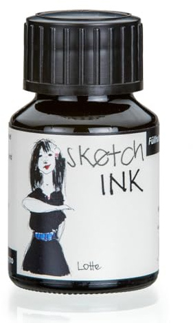Rohrer & Klingner sketchINK - Schwarz, 50ml Flasche, Pigmentbasiert, Zeichentinte