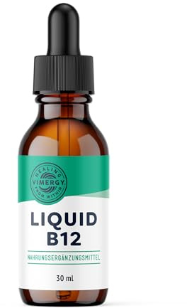 Vimergy – Testgröße 30 ml – Vegane Vitamin B12 Tropfen – Natürlich Süßer Geschmack – Glutenfrei Nicht Gentechnisch Verändert für Keto/Paleo Geeignet