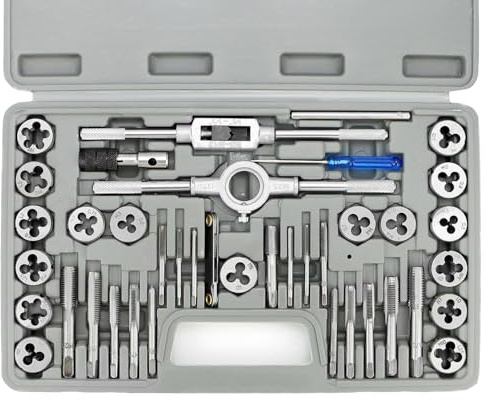 QWORK® 40-teiliges Gewindeschneider Set - Lagerstahl - Metrisch M3-M12