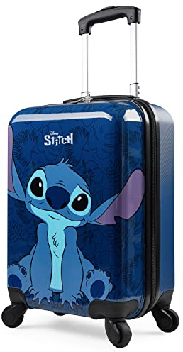 Disney Stitch Hartschalenkoffer 49 Zentimeter 30 Liter 4 Rollen - Geschenke für Kinder ((S/49 cm – 30 l, Marineblau)
