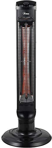 ARDES – Oszillierender Kohlefaserofen AR4B03 – Kohlefaserofen mit geringem Verbrauch, 1 Lampe, 2 Leistungen – Halogenofen/ mit Metallstruktur – schwarzer elektrischer Kohlefaserofen – Made in Italy